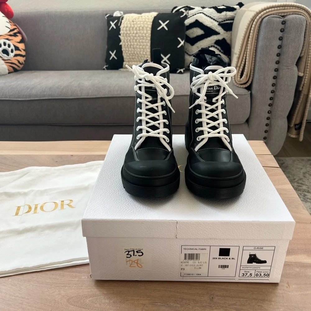 CHRISTIAN DIOR Technical Fabric D-Rise Low Boots 37.5 Black - Picture 5 of 11